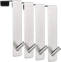 ARTOYS Over The Door Hooks (4 Pack) - Fits 1-3/8" Thin Doors - 304 Stainless Steel - 50Lbs Capacity - Tool-Free or Screw-in Mount