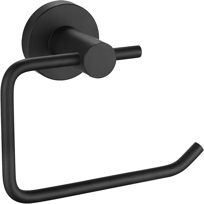 Toilet Paper Holder, Premium 304 Stainless Steel Paper Towel Holder, Toilet Paper Roll Dispenser Bathroom 5.5" TP Holder for Kitchen Washroom (Matte Black)
