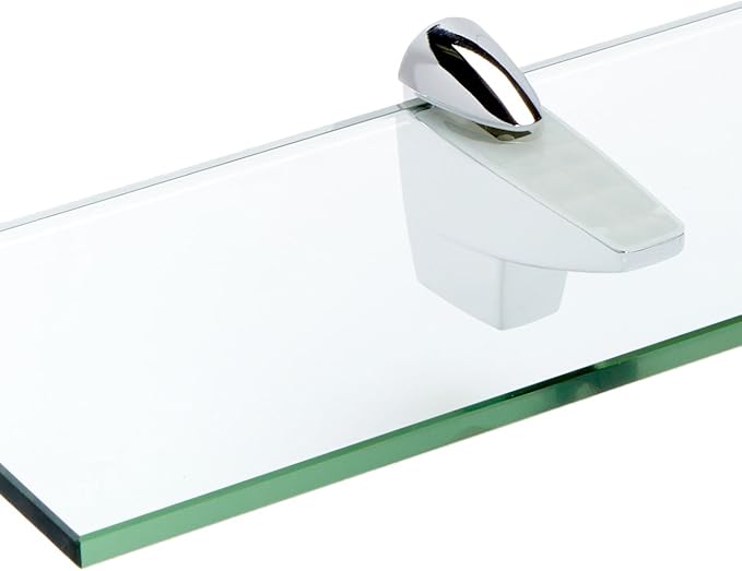 Spancraft Glass F-12x14-Chrome Falcon Glass Shelf, Chrome, 12" x 14"