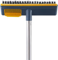 2-in-1 Stiff Brush and Scrape Floor Scrub Brush with Telescopic Long Handle Blue Hard Bristle Cleaning for Bathroom Tiles and Grout Household Floor and Tub Cleaner