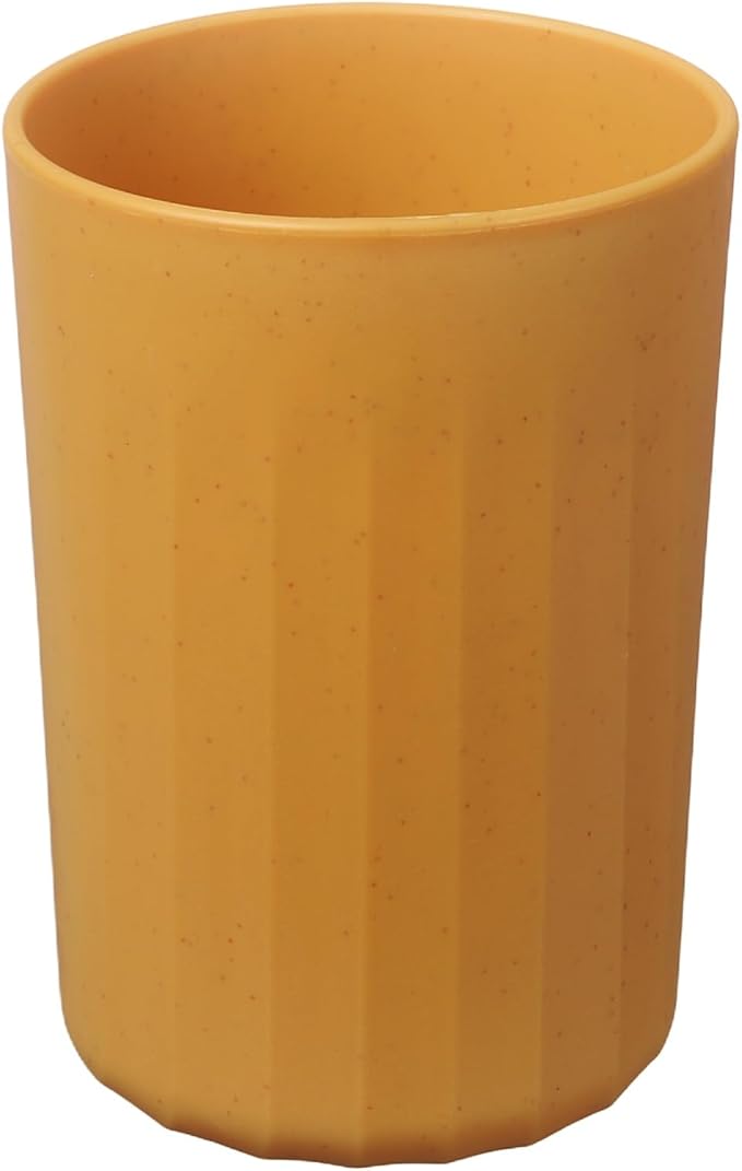 uxcell 1 Pcs Simple Toothbrush Cup, 2.8 x 2.8 x 3.9 Inch Bathroom Tumbler Reusable Plastic Cup Set for Storing Toothpaste Toothbrushes Combs Water Beverages, Yellow
