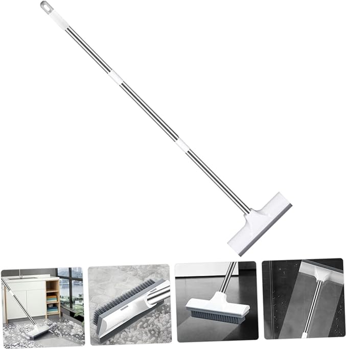 VICASKY Long Handle Floor Scrub Brush with Hanging for Bathroom Kitchen Cleaning Wide Hard Bristle Scrubber for Efficient Tile and Grout Cleaning