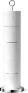 Toilet Paper Holder Stand(with Reserve Function), Free-Standing Spare Rolls Storage Holder, Stainless Steel