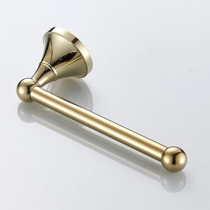 Flybath Toilet Paper Holder Without Cover Brass Bathroom Paper Tissue Roll Wall Mounted, 20 cm / 7.87 inches, Polished Gold