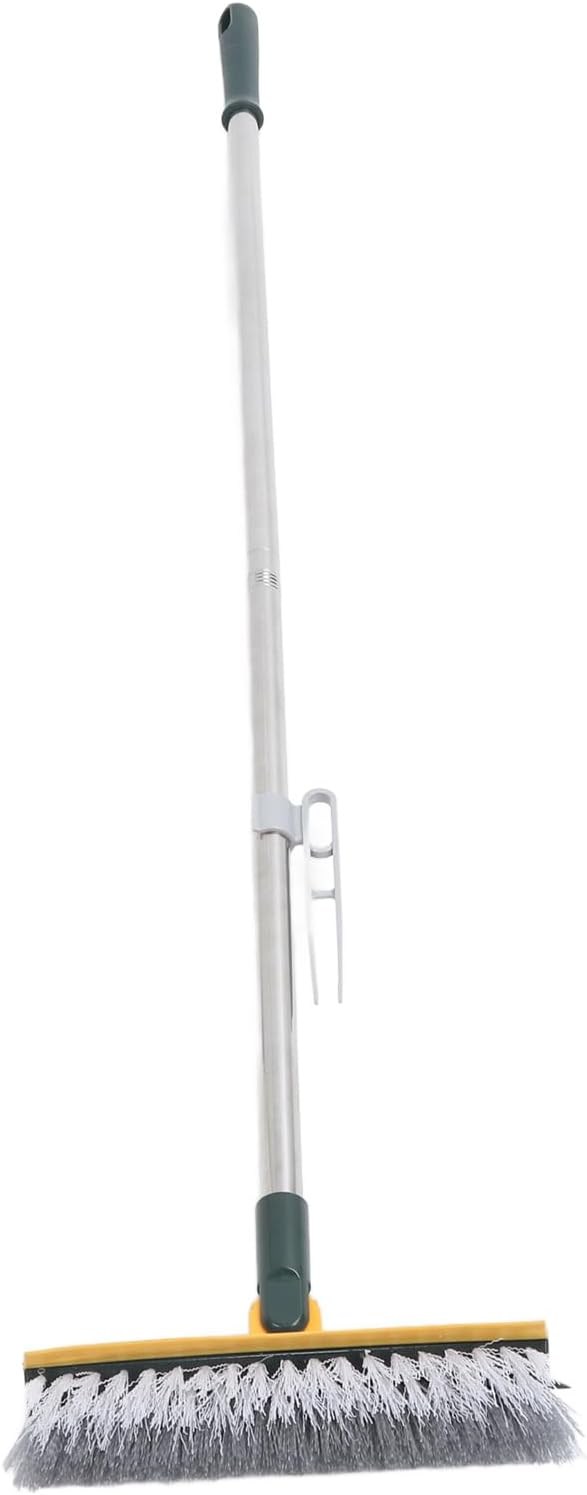 Fdit Long Handle Grout Scrubbing Brush 2 in Bathroom Floor Scrubbing Brush, Stiff Shower Floor for Garage Wall (Green)
