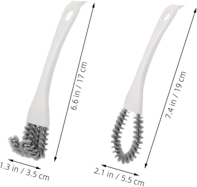 2pcs Kitchen Cleaning Brush Set, Crevice and Grout Scrub Brush with Stiff Bristles, U-Shaped and Angled Design for Deep Dirt Removal in Stove, Grill, and Narrow Gaps, Household