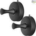 DGYB Suction Cup Hooks for Shower Set of 2 Removable Stainless Steel Towel Hook for Bathroom Glass Window Door Wall and Suction Wreath Hook for Hanging Robe, Loofah, Coat - Black