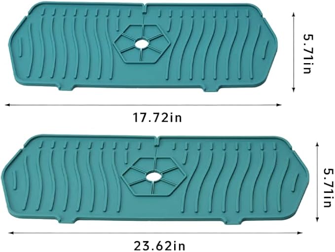 Kitchen Sink Faucet Mat - 2026 New Foldable Sink Protectors for Kitchen Sink, Multi-Size Silicone Faucet Guard & Draining Mat, Splash Guard Keeps Countertop Dry, for Farmhouse RV Bathroom