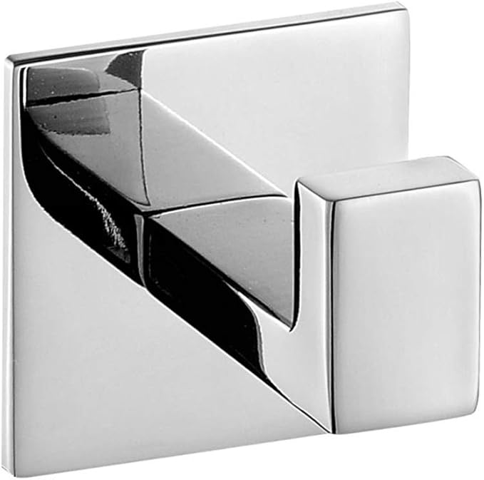 Self Adhesive 304 Stainless Steel Bathroom Square Towel Hook Sliver Chrome Finish Coat Hat Door Hook Hanger Bathroom Accessories,No Screw Need