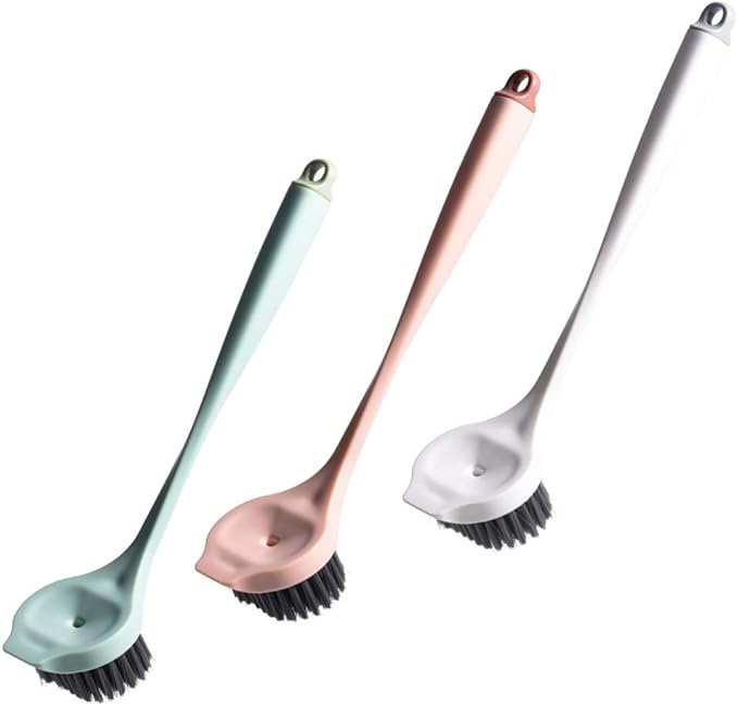 Hemoton 3Pcs Cleaning Brush Handle Kitchen Sponge Window Cleaner Kitchen Dish Cleaner Sink Brush Washing Dish Scrubber scrubbing abs tub Toilet
