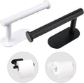 Toilet Paper Holder 2 Pack (Black&White)-Self Adhesive Toilet Paper Holder Wall Mount for Bathroom,SUS 304 Stainless Steel Command Strip Toilet Paper Roll Holder Stick On Wall,No Drilling
