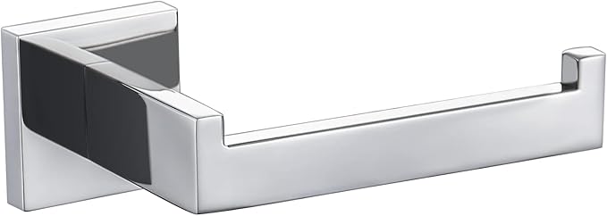 TQKAG Polished Stainless Steel Toilet Paper Holder,Modern Square Tissue Roll Holders Wall Mount, Toilet Paper Roll Dispenser for Kitchen Washroom