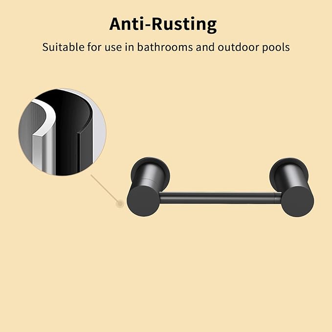 YUMORE Toilet Paper Holder Wall Mounted, Springless Pivoting Bathroom Tissue Holder, Easy One-Hand Reload No Spring Needed, Matte Black Modern Bathroom Hardware Accessories