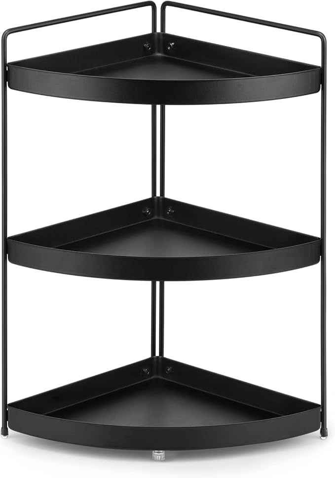 Corner Shelf 3 Tier Bathroom Countertop Organizer ，Kitchen Bathroom Countertop Perfume Trays for Dresser Cosmetic Makeup Organization Standing Shelves Space Saving Holder
