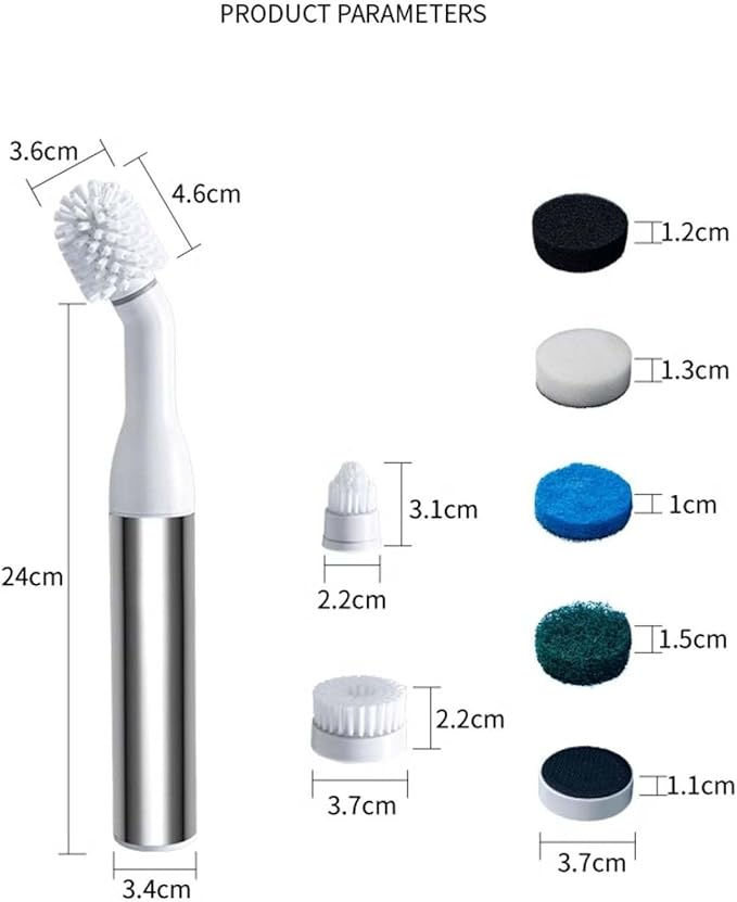 Multifunctional Electric Cleaning Brush with 8 Brush Heads, IPX7 Waterproof Cordless Scrubber, 360 Rotation for Kitchen Bathroom Tile Grout Sink