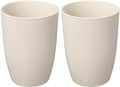 uxcell 2 Pcs Simple Toothbrush Cup, 3 x 3 x 4.1 Inch Bathroom Tumbler Reusable Plastic Cup Set for Storing Toothpaste Toothbrushes Combs Water Beverages, Beige