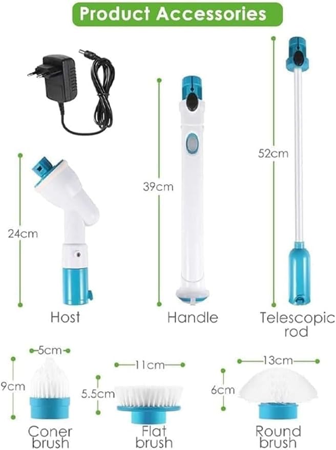 Hurricane Spin Scrubber Cordless Rechargeable Power Scrubber by BulbHead (1 Pack)