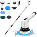 Electric Shower Scrubber, Cordless Floor Scrubbing Brush, Electric Spin Scrubber, Power Cleaning Brush Set with 9 Replacement Brush Head and Detachable Extension Arm