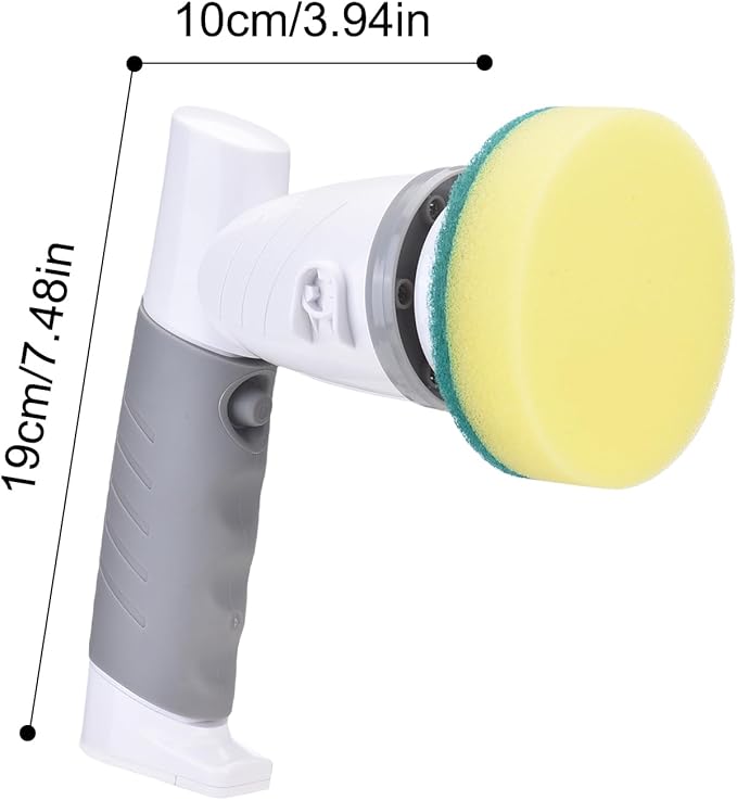 Electric Sprebber, 18W 420RPM Cordless Handheld Cleaning Brush with 6 Brush Heads for Kitchen Bathtub Tile Floor (US Plug)