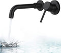 Wall Mounted Bathroom Faucet Single Handle Lavatory Sink Faucet Bathroom Vessel Sink Faucets with Single Lever 360 Swivel Basin Mixer Tap, Matte Black
