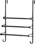 Over The Door Towel Rack, Over Door Towel Rack for Bathroom Door, Triple Towel Storage Holder with Hooks (Matte Black)