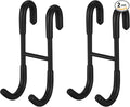 Shower Door Hooks (2-Pack), 304 Stainless Steel Towel Hooks,Over Door Hooks for Bathroom,Drilling-Free Hanger Matte Black Shower Hooks