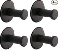 Bath Towel Hooks, 4 Pack Self Adhesive Coat Hooks, Sturdy No Drilling Robe Hook, SUS 304 Stainless Steel Heavy Duty Clothes Hanger, Wall Hooks for Bathroom Bedroom Kitchen (2 in, Black)