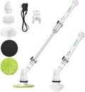 Electric Spin Scrubber, Cordless Floor Scrubber with 5 Replaceable Cleaning Brush Heads and Extension Handle for Tub, Tile, Shower, Kitchen