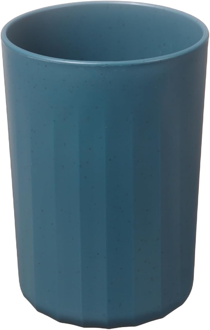 uxcell 1 Pcs Simple Toothbrush Cup, 2.8 x 2.8 x 3.9 Inch Bathroom Tumbler Reusable Plastic Cup Set for Storing Toothpaste Toothbrushes Combs Water Beverages, Dark Blue