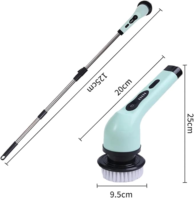 9-in-1 Electric Cleaning Brush Electric Spin Cleaning Scrubber Electric Cleaning Tools Parlour Kitchen Bathroom Cleaning Gadgets (Size : Green 3 Heads)
