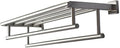 Premium Modern Double Hanging Quadruple Towel Bar Rack w/Square Base (24 Inches)- Brushed Finish, Stainless Steel, Water and Rust Proof, Top of The line Rack and Shelf