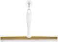 iDesign Bathroom Shower Squeegee with Wall Hook - White/Soft Brass