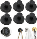 Suction Cup Hooks for Door Wreaths,2026 New No-Drill Hooks for Valentine's Decor,Stainless Steel Waterproof Suction Cup Hook,Holder Towel Hooks for Bathroom Wall,Kitchen,Glass,Tile (Black, 6 PCS)