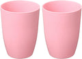 uxcell 2 Pcs Simple Toothbrush Cup, 3 x 3 x 4.1 Inch Bathroom Tumbler Reusable Plastic Cup Set for Storing Toothpaste Toothbrushes Combs Water Beverages, Light Pink