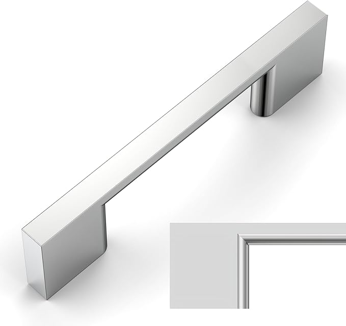 Amerdeco 10 Pack Polished Chrome Cabinet Pulls 3 Inch(76MM) Hole Centers Kitchen Cabinet Handles Cabinet Hardware Kitchen Handles for Cabinets Cupboard Handle Drawer Pulls ZH0060