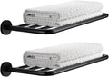 Hotel Towel Racks for Bathroom Wall Mounted, 24 Inch Towel Shelf for Bathroom, 2-Tier Bathroom Towel Rack, Black