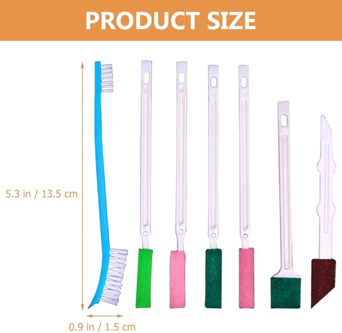 Ciieeo 7pcs Small Cleaning Brush Set for Bathroom Toilet Window Crevice Deep Cleaning, Disposable Crevice Brush Tools for Tile Grout and Car Insulation Maintenance