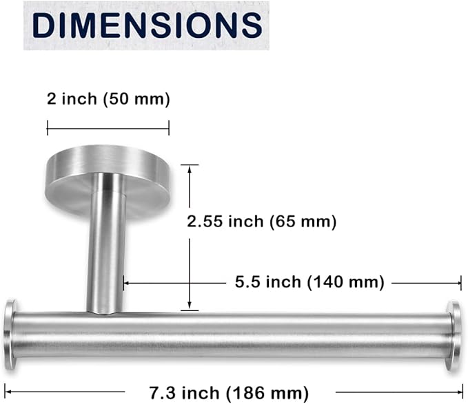 Brushed Nickel Toilet Paper Holder, SUS304 Stainless Steel Toilet Tissue Holder Wall Mounted for Bathroom Holding Mega Rolls Large Toilet Rolls