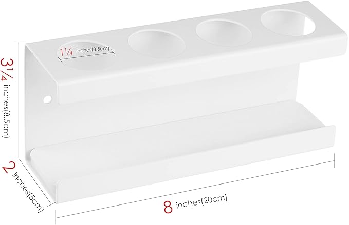 Wall Mounted Electric Toothbrush Holder, 4 Slots Stand with Diatomite Dish, Storage Rack Compatible with AquaSonic Black Series, Kingheroes Sonic, Oral-B (White)