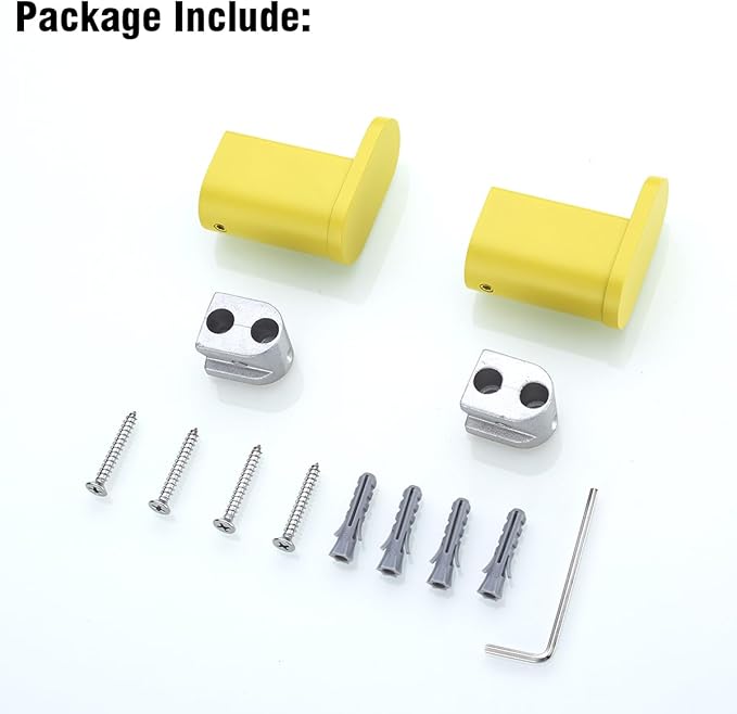 RANDOM Yellow Towel Hooks for Bathrooms Round Shower Hooks SUS304 Stainless Steel Wall Mount Coat Hooks.RD-96026-8YL
