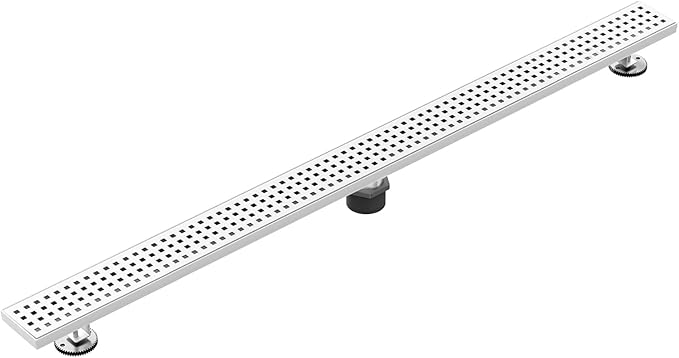 304 Stainless Steel Shower Drain, Removable Grate & Hair Catcher Bathroom Floor Drain with Waterproof Design for Tile Floor, CUPC Compliant (Punch, 48 Inch)