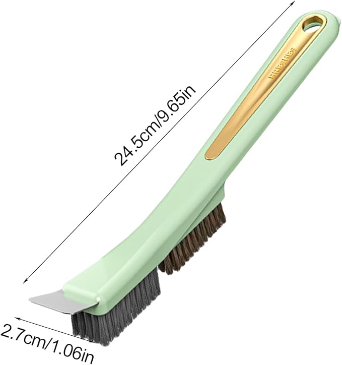 Kitchen Stove Top Brush - Steel Wire Scrubber with Built In Scraper | Heavy Duty Cleaning Gadget for Home Use, Dirt Removal Tool for Tile, Sink Drains, Stove Tops, Grout, Bathroom Corners, Household S