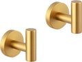 GERZWY SUS 304 Stainless Steel Gold Coat Hook Bathroom Single Towel/Robe Clothes Hook for Bath Kitchen Wall Mounted 2 Pack AG1107B-BE