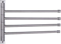 GERZWY Swivel Towel Bar SUS 304 Stainless Steel 4-Arm Bathroom Swing Hanger Towel Rack Holder Storage Organizer Space Saving Wall Mount Brushed Finish HYG04-LS