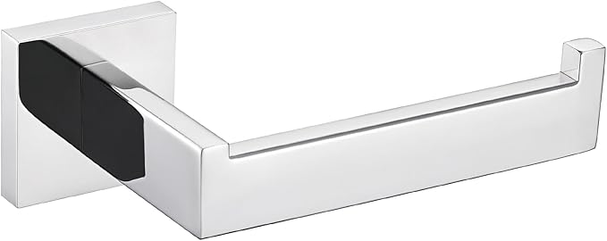 Toilet Paper Holder, Angle Simple SUS304 Stainless Steel Bathroom Tissue Holder, Open Arm Toilet Paper Roll Hanger Wall Mount, Polished Chrome