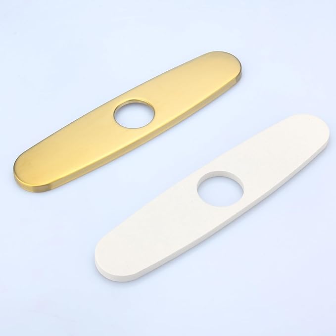 Hole Cover Deck Plate Escutcheon 10 Inch for Bathroom or Kitchen Sink Faucet Single Hole Stainless Steel Brushed Gold Faucet Deck Plate