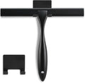 NETANY Shower Squeegee, 12-Inch Matte Black Squeegee, All-Purpose Stainless Steel Squeegee for Bathroom, Shower Doors, Mirrors, Tiles and Car Windows - 100% Streak Free