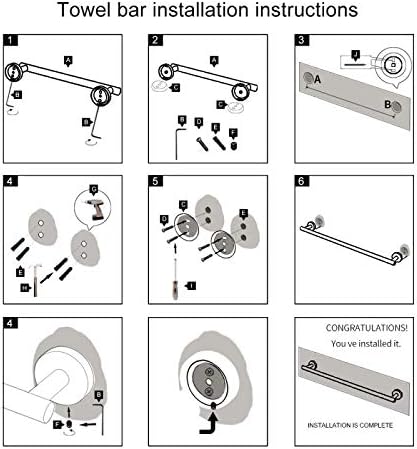 GERZ Contemporary 12-Inch Towel Bar Bath Hand Towel Holder Brushed Stainless Steel Wall Mounted Bathroom Organizer Brushed AG1101C30.5-LS