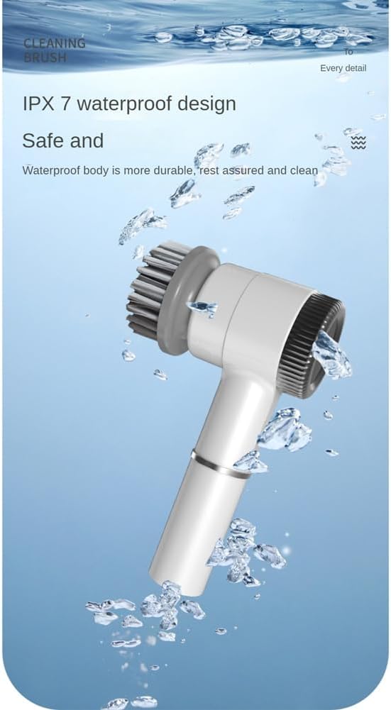 Electric Scrubber Electric Cleaning Brush Cordless Power Scrubber Wih 5 Replace Brush Heads for Bathroom Kitchens