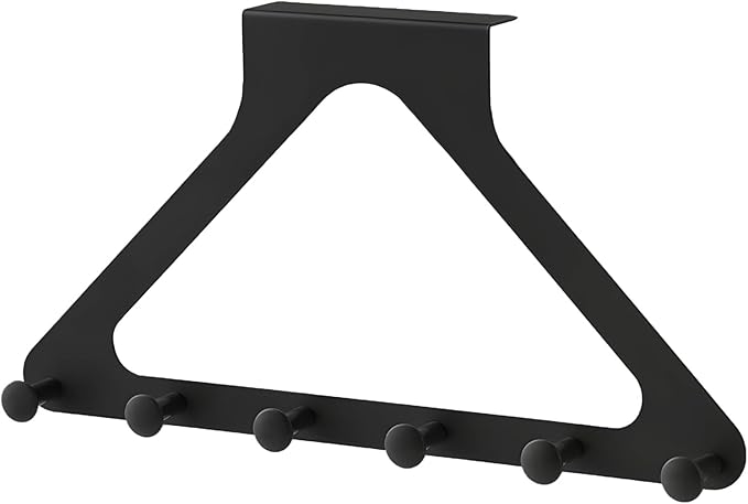 Over The Door Rack for Hanging Clothes, Towel Hooks for Bathroom Over Door Heavy Duty, Over The Door Organizer with Hooks (Black)